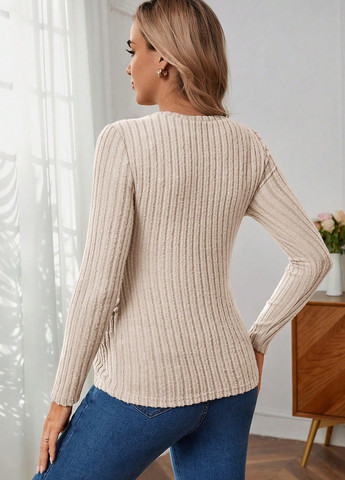 Світло-бежевий демісезонний светр для вагітних джемпер SHEIN