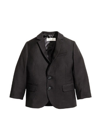 Пиджак H&M с длинным рукавом однотонный чёрный деловой