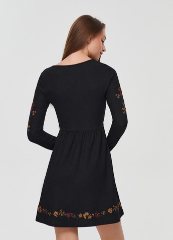 Темно-сіра кежуал сукня кльош House однотонна