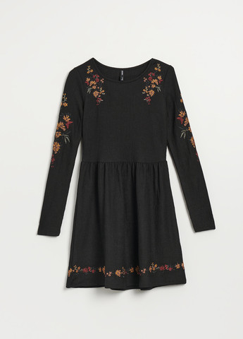 Темно-сіра кежуал сукня кльош House однотонна