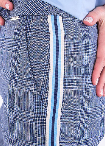 Светло-синие кэжуал демисезонные укороченные брюки PDK