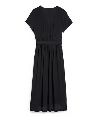 Черное кэжуал платье на запах C&A однотонное