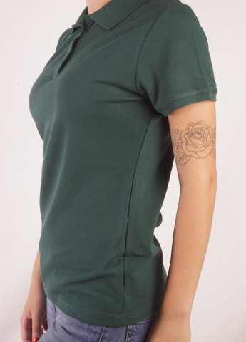 Темно-зеленая женская футболка-футболка поло женская TvoePolo однотонная
