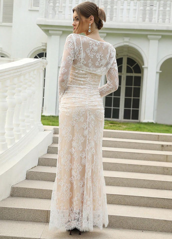 Молочна святковий, вечірня сукня силуетна SHEIN однотонна