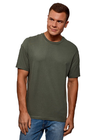 Оливково-зеленая футболка Oodji