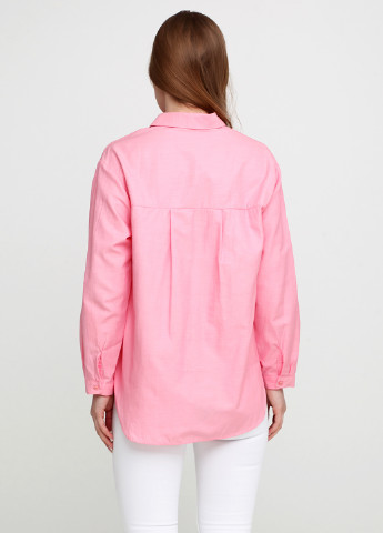 Розовая кэжуал рубашка однотонная Sassofono