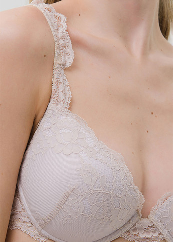 Бежевый корбей бюстгальтер Sambario с косточками кружево, полиамид