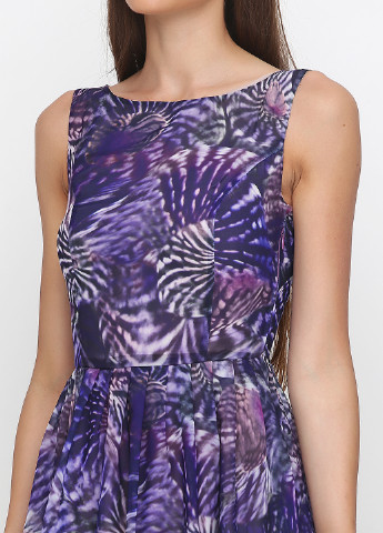 Фиолетовое кэжуал платье клеш Gingier с абстрактным узором