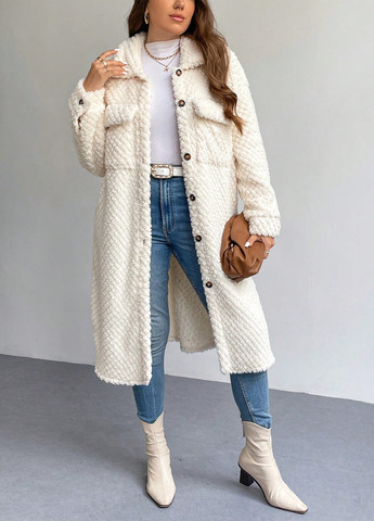 Бежеве демісезонне Пальто пальто-сорочка SHEIN