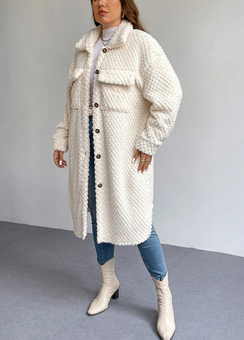 Бежеве демісезонне Пальто пальто-сорочка SHEIN