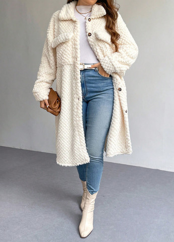 Бежеве демісезонне Пальто пальто-сорочка SHEIN