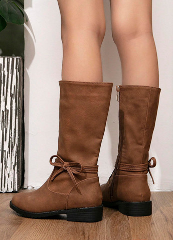 Осенние сапоги SHEIN с бантом