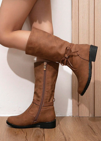 Осенние сапоги SHEIN с бантом