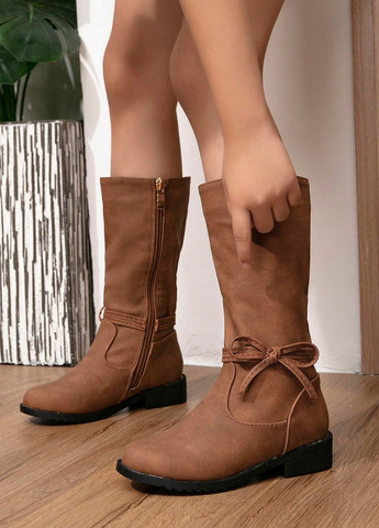 Осенние сапоги SHEIN с бантом