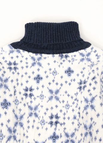 Темно-синий зимний свитер для мальчика темно-синий новогодний принт с домиками Pulltonic Прямая