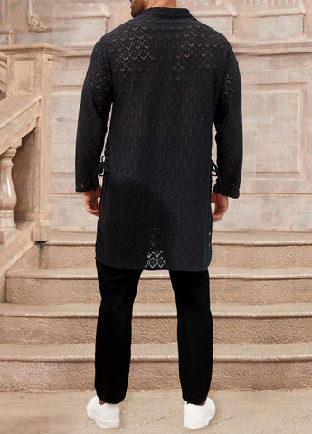 Черный демисезонный костюм (рубашка, брюки) брючный SHEIN