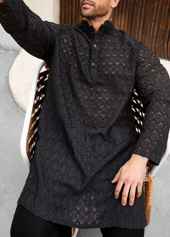 Черный демисезонный костюм (рубашка, брюки) брючный SHEIN