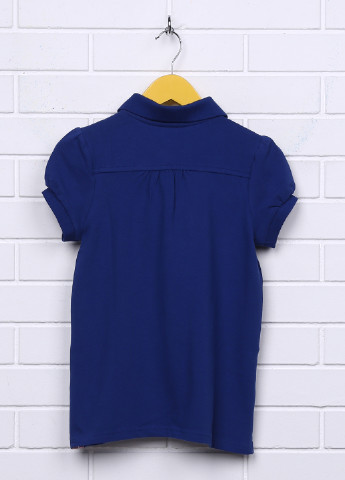 Синяя детская футболка-поло для девочки Juicy Couture однотонная