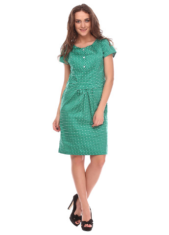 Зеленое кэжуал платье Ut в горошек