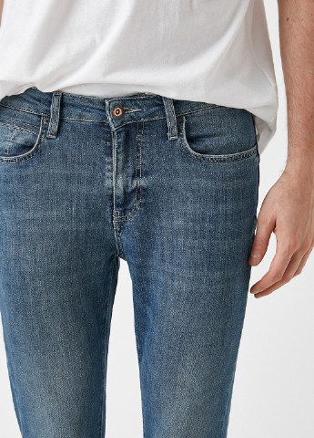 Джинси KOTON завужені однотонні сині джинсові бавовна