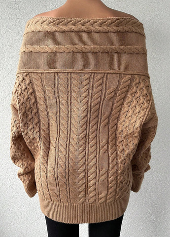 Песочный демисезонный свитер SHEIN