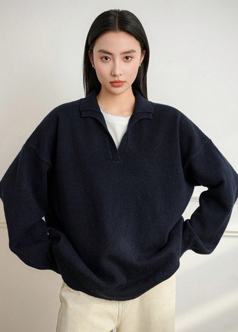 Темно-синій зимовий светр SHEIN