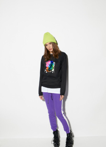 Черный свитшот женский /no flis/ YAPPI рисунок (251467820)