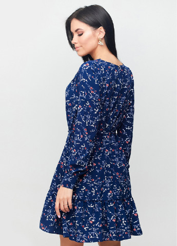 Темно-синее кэжуал платье клеш Karree с цветочным принтом