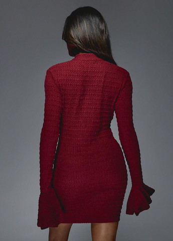 Бордовое кэжуал платье силуэтная SHEIN однотонное