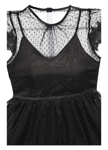 Черное кэжуал платье Forever Unique в горошек