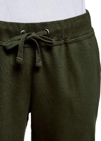 Темно-зеленые кэжуал демисезонные зауженные брюки Oodji