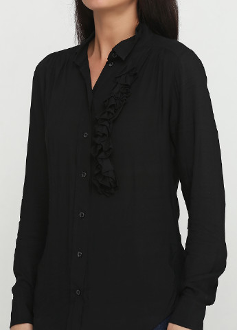 Черная кэжуал рубашка однотонная Patrizia Pepe