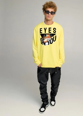 Жовтий світшот чоловічий oversize /no flis/ YAPPI (252259551)