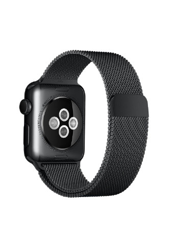 Ремешок Milanese Loop для Apple Watch 42/44mm металлический черный магнитный Series 5 4 3 2 1 black ARM (222374806)