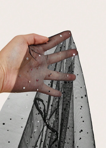 Черная вечерний однотонная юбка SHEIN