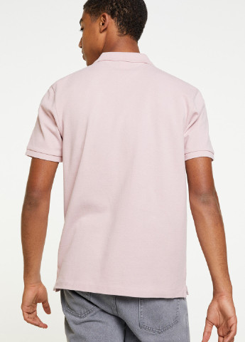 Светло-розовая футболка-поло для мужчин Springfield однотонная