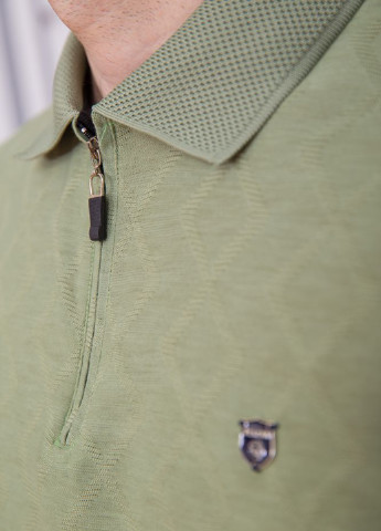 Оливковая футболка-поло для мужчин Ager с геометрическим узором