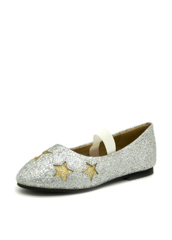 Детские серебряные кэжуал туфли на низком каблуке Paliament для девочки