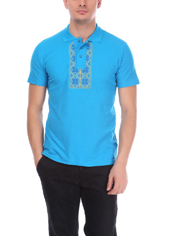 Голубой футболка-поло для мужчин Sol's с орнаментом