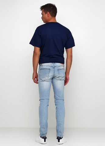 Голубые демисезонные зауженные джинсы Cheap Monday