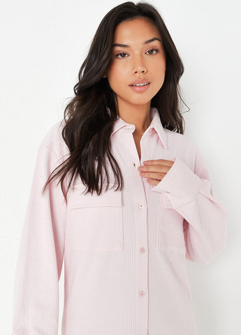 Светло-розовое кэжуал платье рубашка Missguided однотонное