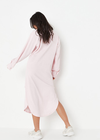 Светло-розовое кэжуал платье рубашка Missguided однотонное