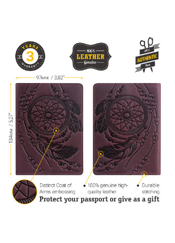 Кожаная обложка на паспорт 9,5х13х1 см Shvigel (253174408)