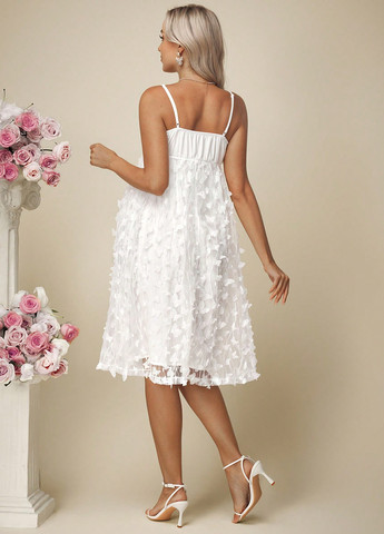 Белое кэжуал платье для беременных клеш SHEIN однотонное