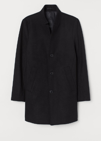 Черное демисезонное Пальто шерсть бленд H&M
