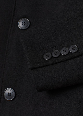 Чорне демісезонне Пальто шерсть бленд H&M