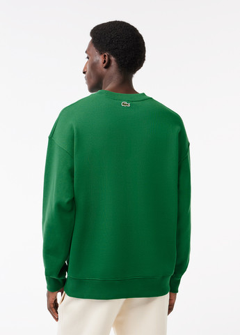 Свитшот Lacoste - Прямой крой логотип зеленый кэжуал, спортивный хлопок - (276459799)
