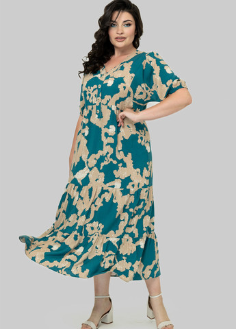 Комбинированное кэжуал платье а-силуэт A'll Posa колор блок