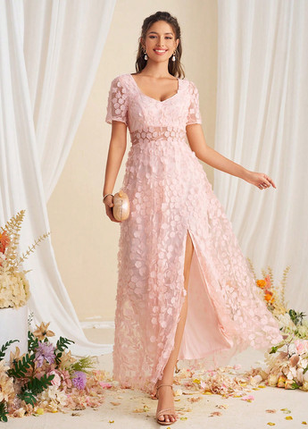 Світло-рожева святковий сукня SHEIN однотонна