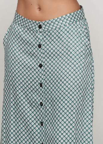 Зеленая кэжуал с геометрическим узором юбка BRANDTEX COPENHAGEN а-силуэта (трапеция)